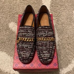 Tory Burch, Mini Benton Charm Loafer Tweed, New Claret Multi, US 9.5